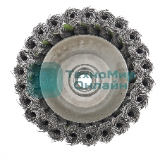 Щетка для УШМ Сибртех, 75 мм М14, чашка, крученая металлическая проволока 0,5 мм