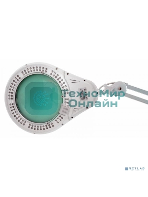 Лупа на струбцине Rexant, круглая, 5D, с подсветкой 108 LED, белая