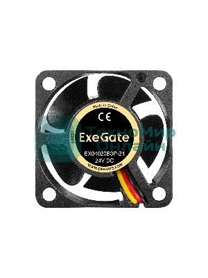 Вентилятор для корпуса ExeGate EX04020B3P-24 черный, 40 мм, 8000 об/мин, 33.2 дБ, 3 pin