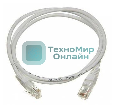 Патч-корд LANMASTER TWT UTP cat.5e, с заливными колпачками, 2.0 м, серый