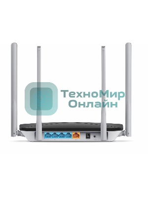 Беспроводный маршрутизатор Mercusys AC12, Dual Band, (867Мбит/с на 5 ГГц + 300Мбит/с на 2,4 ГГц)4 порта 100 Мбит/с, 4 фиксированных антенны