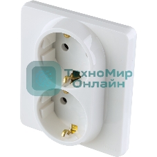 Розетка 2 x 2К+З немецкий стандарт 16А 250 В белый