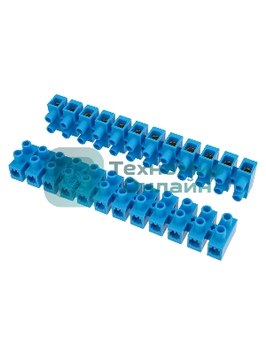 Клеммная винтовая колодка Rexant KВ-25 10-25, ток 60 A, полиэтилен синий (10 шт./уп.)