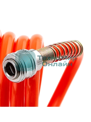 Шланг спиральный воздушный Stels 8х12 мм, 18 бар, с быстросъемными соединениями, 10 м