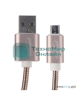 Кабель USB2.0 Cablexpert CC-G-mUSB02Cu-1M, AM/microB, серия Gold, длина 1м, золото, блистер
