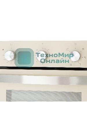 Шкаф духовой электрический Maunfeld EOEC516BG, встраиваемый, 51л, дверца с 2 стеклами, бежевый