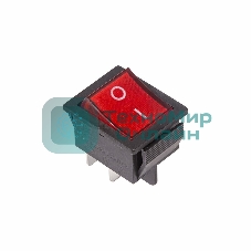 Выключатель клавишный Rexant 250V 16А (4с) ON-OFF красный с подсветкой