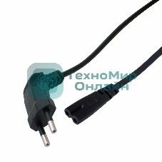 Шнур сетевой Rexant вилка угловая - евроразъем С7, кабель 2x0,75 мм², длина 1,5 м. (PVC пакет)