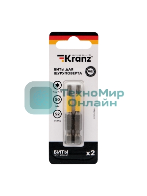 Бита для шуруповерта Kranz Torx T20х50 мм (2 шт./уп.)