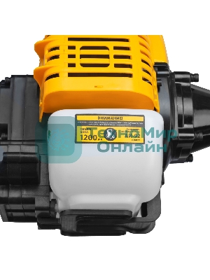 Триммер бензиновый Denzel DT-43E, 43 см3, неразъемная штанга, электростартер, состоит из 2 частей