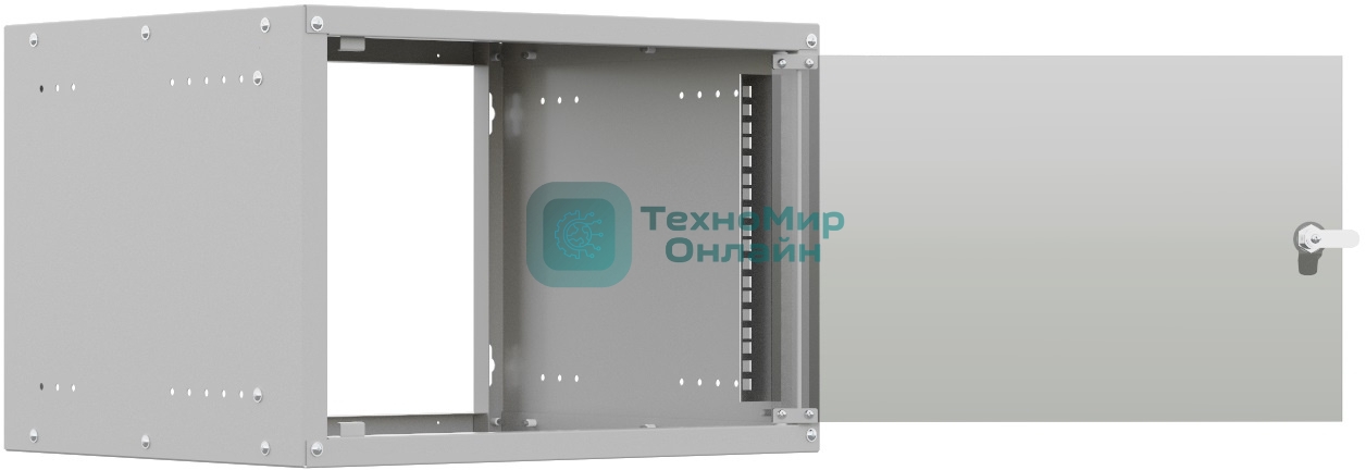 Шкаф коммутационный NTSS Lime (NTSS-WL6U5560GS) настенный 6U 550x600 мм пер. дв.стекл несъемн. бок. пан. 30 кг серый 110 град. IP20 сталь