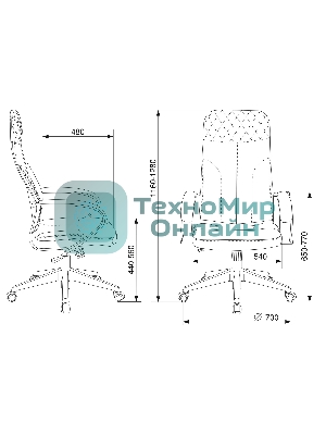 Кресло Бюрократ CH-608 Fabric Light-20 черный, ткань