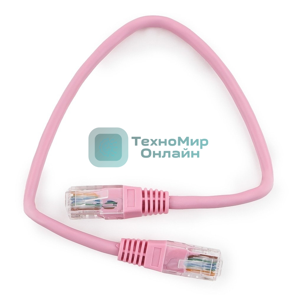 Патч-корд UTP Cablexpert cat.5e, 0.25м, литой, многожильный, розовый