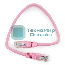Патч-корд UTP Cablexpert cat.5e, 0.25м, литой, многожильный, розовый