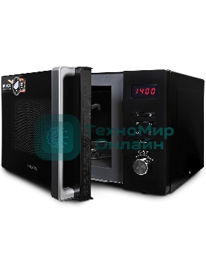 Микроволновая печь Hyundai HYM-M2062 черный, 23 л, 800 Вт, переключатели - кнопки, поворотный механизм