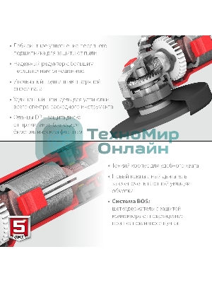 Угловая шлифовальная машина ЗУБР 115 мм, 800 Вт, компакт.