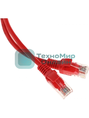 Патч-корд UTP Cablexpert cat.5e, 0.5м, литой, многожильный, красный