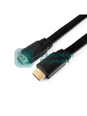Кабель Cablexpert HDMI CC-HDMI490-15, 19M/19M, v2.0, медь, позол.разъемы, экран, плоский кабель, 1м, черный, пакет