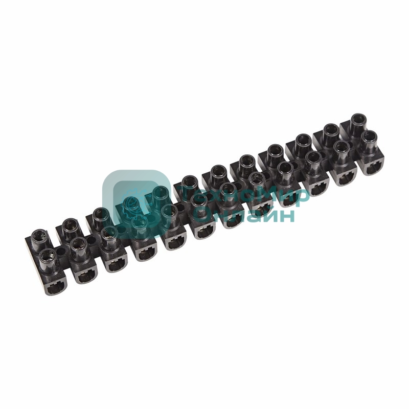 Клеммная колодка винтовая Rexant KВ-16 (6-16 мм²), ток 30 A, полипропилен черный (ЗВИ)