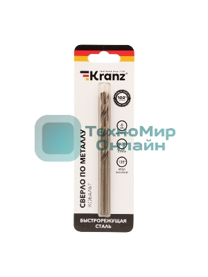 Сверло по металлу Kranz 6 мм 