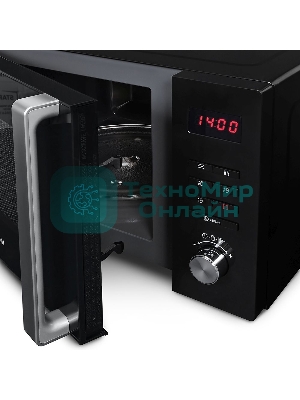 Микроволновая печь Hyundai HYM-M2062 черный, 23 л, 800 Вт, переключатели - кнопки, поворотный механизм