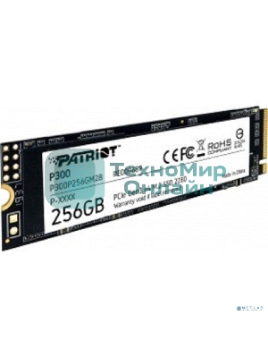 Накопитель SSD Patriot P300, 256Gb, PCIe 3.0 x4, M.2 2280, NVMe, R/W 1700/1100