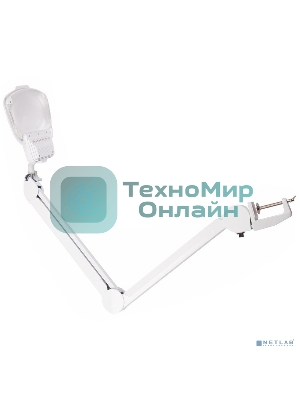 Лупа на струбцине Rexant, квадратная 3D+20D, с подсветкой 6 LED, серия EXPERT, белая