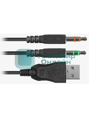 Гарнитура Defender Dexter RG чёрный, проводная, USB / 2 x mini jack 3.5 мм, подсветка