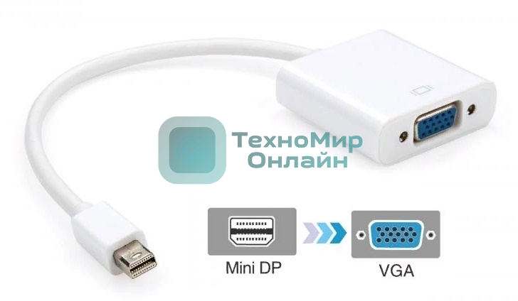 Переходник видео Premier 6-912 miniDisplayport (m)/VGA (f) 0.15м. белый