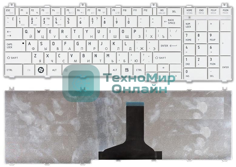 Клавиатура для ноутбука Toshiba Satellite C650 C660 L650 L670 L750 L750D белый