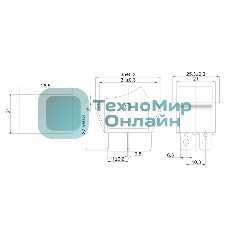 Выключатель клавишный Rexant 250V 15А (4с) ON-OFF черный