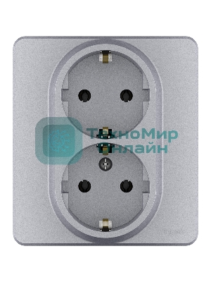 Розетка 2 x 2К+З немецкий стандарт 16А 250 В алюминий