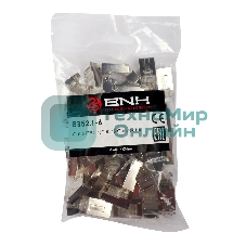 Разъём BNH, RJ45, кат. 6, экр., обжимной, для кабеля, 100 шт, цвет: прозрачный
