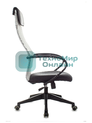 Кресло Бюрократ CH-607 TW-02 светло-серый, сетка, подголовник