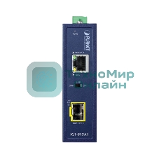 Медиаконвертор PLANET IGT-815AT IP30 Compact size Industrial 100/1000BASE-X SFP to 10/100/1000BASE-T Media Converter (-40 to 75 C, LFP Supported)