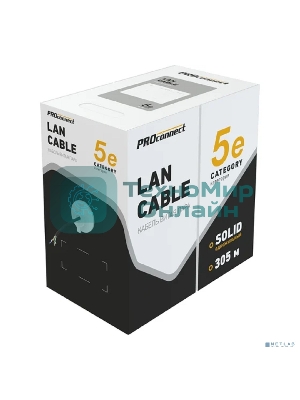 Кабель витая пара PROconnect FTP 4PR 24AWG, cat.5e, наружный (OUTDOOR) + ТРОС*1 (бухта 305 м)