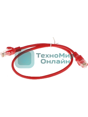 Патч-корд UTP Cablexpert cat.5e, 0.5м, литой, многожильный, красный