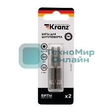 Бита для шуруповерта Kranz Torx T10х50 мм (2 шт./уп.)