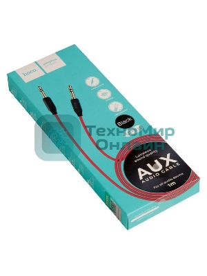 Аудио кабель 3.5 мм jack - 3.5 мм jack/HOCO HC-79293 UPA11/1m/позолоченные контакты/черный AUX