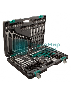 Набор инструментов STELS 141151/4'' 3/8'' 1/2'' cr-v s2 усиленный кейс 216 предм.
