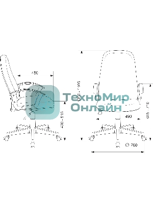 Кресло Бюрократ CH-808LT/#G 3C1 серый, ткань