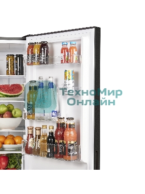 Холодильник Maunfeld MFF185NFSB10 черная нержавеющая сталь двухкамерный инвертор 240/100л морозилка снизу, No Frost