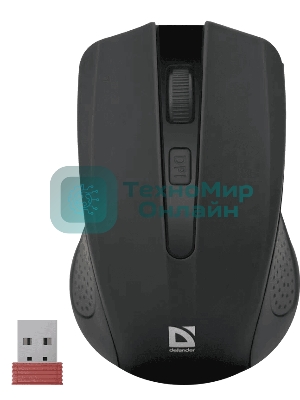 Мышь беспроводная Defender Accura MM-935 черный, 1600 dpi, радиоканал, USB, кнопки - 4