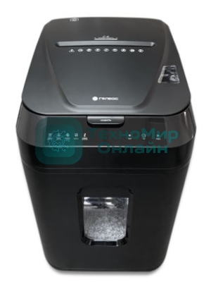 Шредер ГЕЛЕОС АП40-4, DIN P-4 (4 ур-нь секр.), фрагмент 3,9х12мм, АВТОПОДАЧА 170 лист (70г/м2), пл.карты/скрепки/скобы, 37 литров