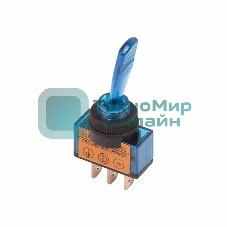 Тумблер Rexant 12V 20А (3c) ON-OFF однополюсный с синей подсветкой