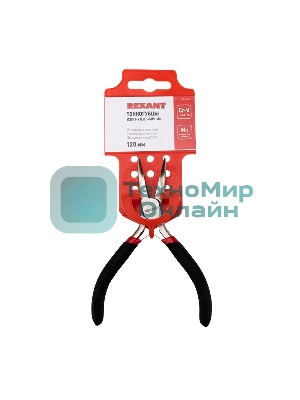 Тонкогубцы изогнутые Rexant Мини 120 мм никелированные, авторазжим, обливные рукоятки