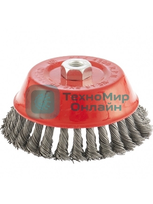 Щетка Matrix для УШМ, 150 мм, М14, Чашка, крученая проволока 0,8 мм