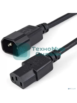 Кабель питания Filum FL-PC10-C13-C14-1.2M С13- C14, 3х0.75мм, 220В, 10A, черный, 1.2 м. [FL-PC10-C13-C14-1.2M]