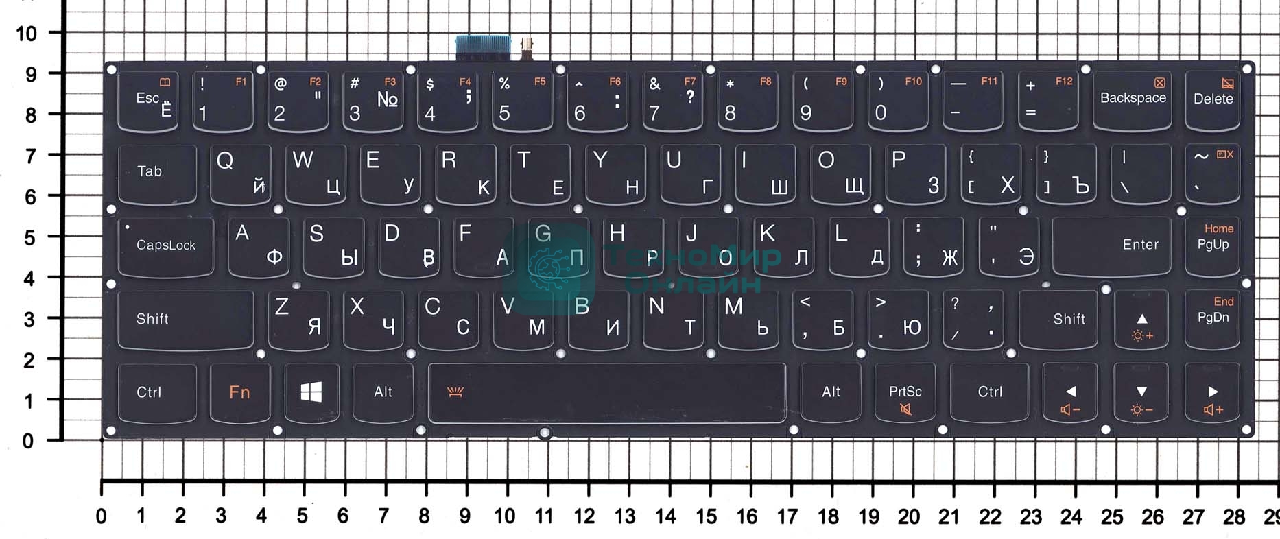 Клавиатура для ноутбука Lenovo Yoga 3 pro 1370, черная с подсветкой