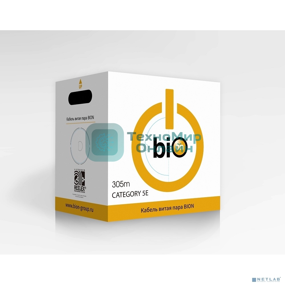Кабель витая пара Bion BCL-F5460-381 F/UTP, кат.5e, 4x2x0,46 мм AWG 25, медь, одножильный, PE, для внешней прокладки, 305м, черный
